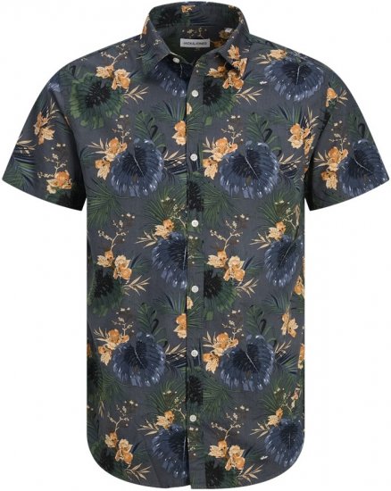 Jack & Jones Hawaii AOP Shirt Grey - Kauluspaidat - Miesten isot kauluspaidat 2XL – 8XL