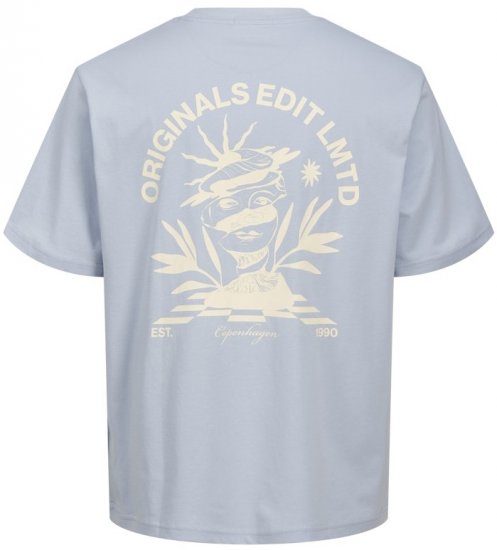 Jack & Jones Bellagio Collage Crew Neck T-Shirt Skyway - T-paidat - Isot T-paidat 2XL – 14XL