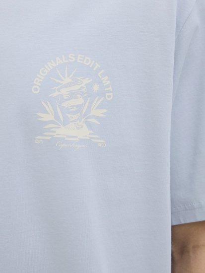 Jack & Jones Bellagio Collage Crew Neck T-Shirt Skyway - T-paidat - Isot T-paidat 2XL – 14XL