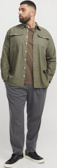 Jack & Jones Raymond Spring Long Sleeve Overshirt Green - Kauluspaidat - Miesten isot kauluspaidat 2XL – 8XL