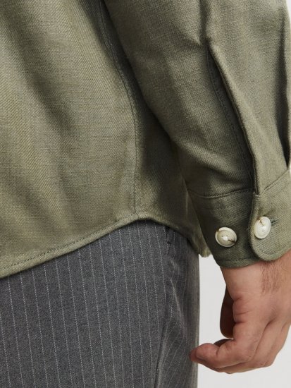 Jack & Jones Raymond Spring Long Sleeve Overshirt Green - Kauluspaidat - Miesten isot kauluspaidat 2XL – 8XL