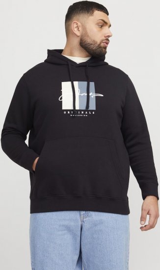 Jack & Jones Frederiksberg Box Script Hoodie Black - Hupparit ja collegepaidat - Miesten hupparit ja collegepaidat isot koot