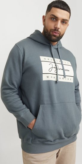 Jack & Jones Frederiksberg Box Script Hoodie Grey - Hupparit ja collegepaidat - Miesten hupparit ja collegepaidat isot koot
