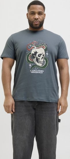 Jack & Jones Anatomy Skull Crew Neck T-Shirt Grey - T-paidat - Isot T-paidat 2XL – 14XL