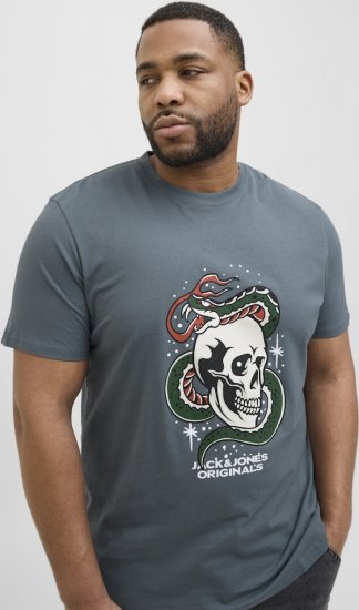 Jack & Jones Anatomy Skull Crew Neck T-Shirt Grey - T-paidat - Isot T-paidat 2XL – 14XL