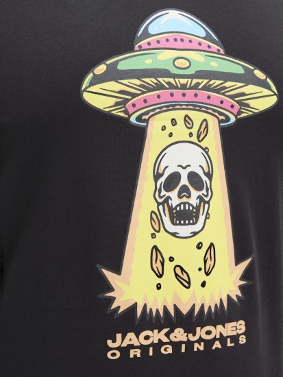 Jack & Jones Anatomy Skull Crew Neck T-Shirt Black - T-paidat - Isot T-paidat 2XL – 14XL