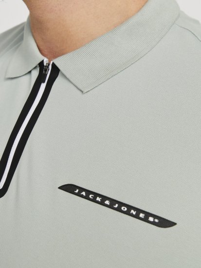 Jack & Jones Fusion Pique Zipper Polo Green/Blue - Pikeepaidat - Miesten isot pikeepaidat