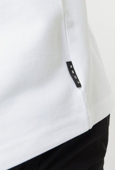Jack & Jones Fusion Pique Zipper Polo Bright White - Pikeepaidat - Miesten isot pikeepaidat