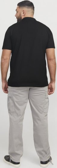 Jack & Jones Fusion Pique Zipper Polo Black - Pikeepaidat - Miesten isot pikeepaidat