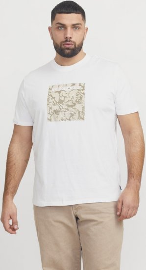 Jack & Jones Tarmac Camo Crew Neck T-Shirt Bright White - T-paidat - Isot T-paidat 2XL – 14XL