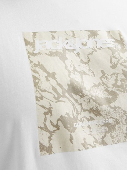 Jack & Jones Tarmac Camo Crew Neck T-Shirt Bright White - T-paidat - Isot T-paidat 2XL – 14XL