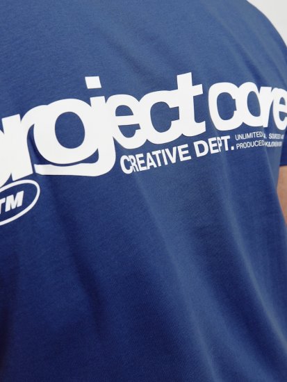 Jack & Jones Union Front & Back Print Crew Neck T-Shirt Beaucoup Blue - T-paidat - Isot T-paidat 2XL – 14XL