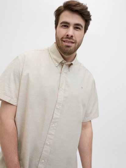 Jack & Jones Summer Shield Short Sleeve Shirt White Pepper - Kauluspaidat - Miesten isot kauluspaidat 2XL – 8XL
