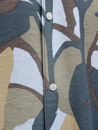 Jack & Jones Vira Marshall AOP Short Sleeve Shirt Silver Sage - Kauluspaidat - Miesten isot kauluspaidat 2XL – 8XL