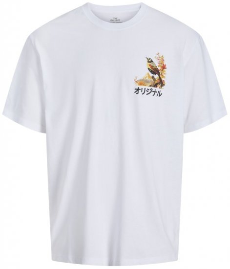 Jack & Jones Fuji Crew Neck T-Shirt Bright White - T-paidat - Isot T-paidat 2XL – 14XL