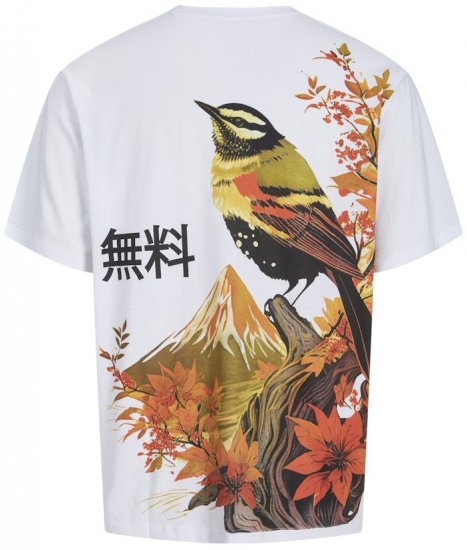 Jack & Jones Fuji Crew Neck T-Shirt Bright White - T-paidat - Isot T-paidat 2XL – 14XL