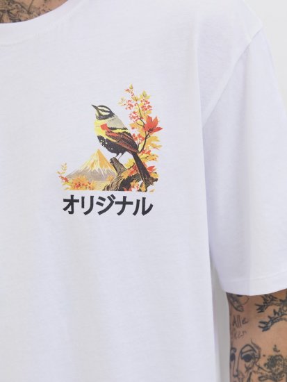 Jack & Jones Fuji Crew Neck T-Shirt Bright White - T-paidat - Isot T-paidat 2XL – 14XL