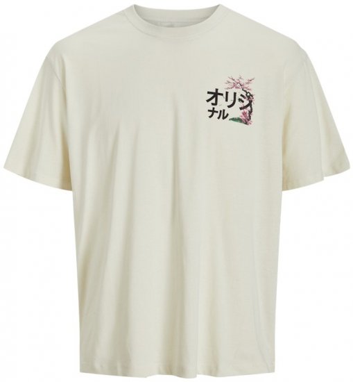 Jack & Jones Fuji Crew Neck T-Shirt Antique White - T-paidat - Isot T-paidat 2XL – 14XL