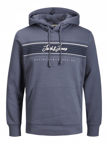 Jack & Jones JJLEO SWEAT Hoodie Gray - Hupparit ja collegepaidat - Miesten hupparit ja collegepaidat isot koot