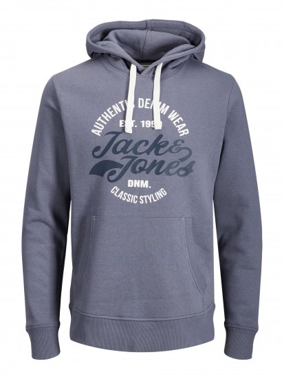 Jack & Jones JJBRAT SWEAT Hoodie Indigo - Hupparit ja collegepaidat - Miesten hupparit ja collegepaidat isot koot