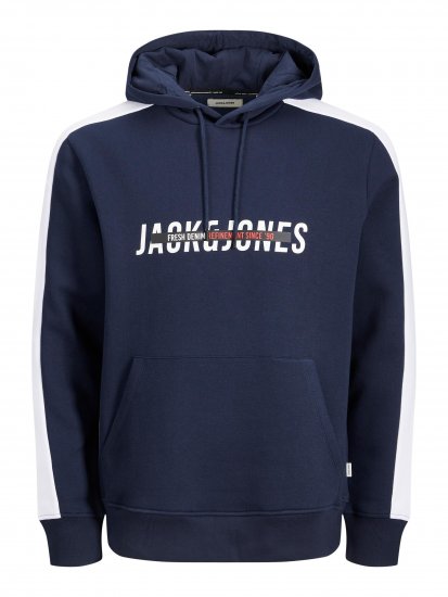 Jack & Jones JJCUT SWEAT Hoodie Navy - Hupparit ja collegepaidat - Miesten hupparit ja collegepaidat isot koot