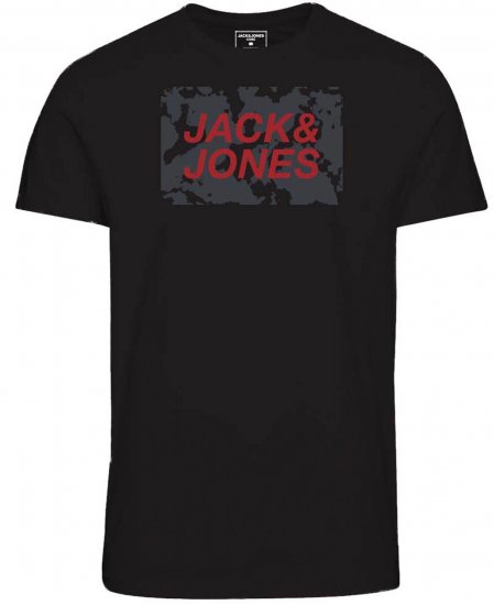 Jack & Jones JCOLAUGE T-Shirt Black - T-paidat - Isot T-paidat 2XL – 14XL