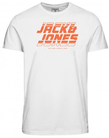 Jack & Jones JCOELLIOT T-Shirt White - T-paidat - Isot T-paidat 2XL – 14XL