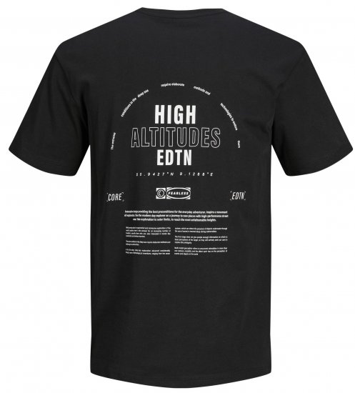 Jack & Jones JCOEDTN T-Shirt with Back Print Black - T-paidat - Isot T-paidat 2XL – 14XL