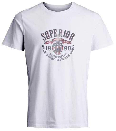 Jack & Jones JPRBLU Vintage T-shirt White - T-paidat - Isot T-paidat 2XL – 14XL