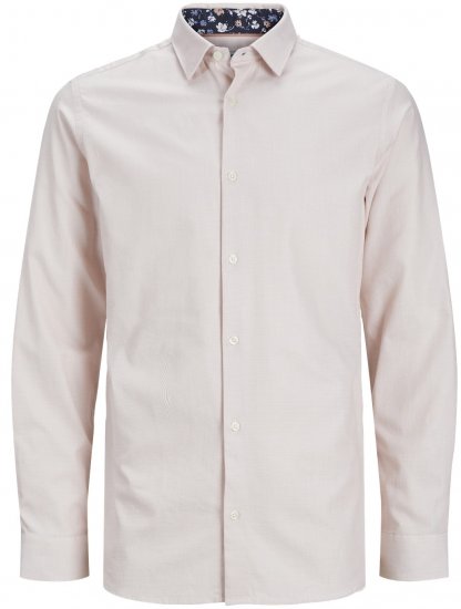 Jack & Jones JPRBLANORDIC DETAIL Shirt Café Crème - Kauluspaidat - Miesten isot kauluspaidat 2XL – 8XL