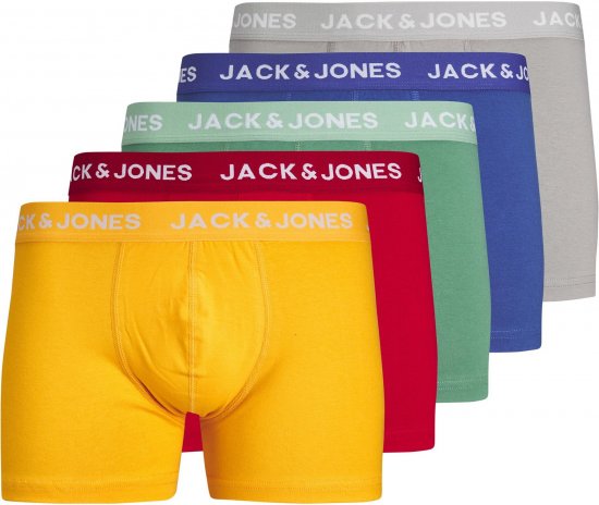 Jack & Jones JACLARRY SOLID TRUNKS 5 PACK Tango Red - Alusvaatteet & uimavaatteet - Miesten Isot alusvaatteet 