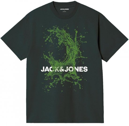 Jack & Jones JCOOCEAN SPLASH T-Shirt Black - T-paidat - Isot T-paidat 2XL – 14XL