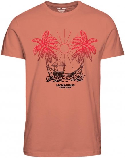 Jack & Jones JORARUBA TEE SS CREW NECK Canyon Sunset - T-paidat - Isot T-paidat 2XL – 14XL