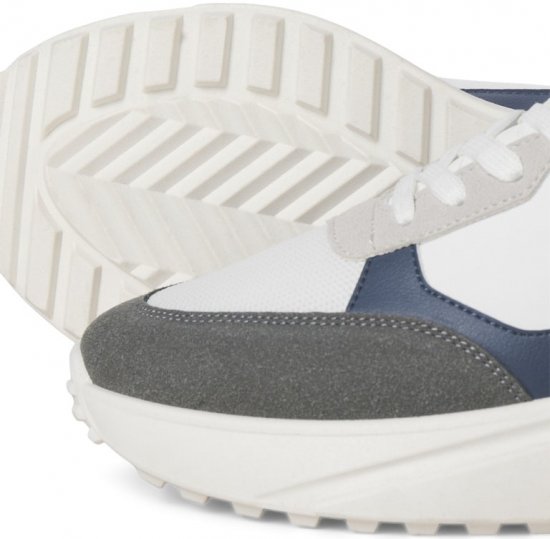 Jack & Jones Waspire Sneakers White/Castlerock - Miesten Kengät 40-52 - Miesten kengät koossa 40-52