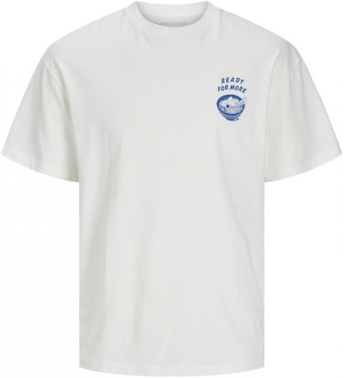 Jack & Jones Charge Crew Neck Printed T-Shirt White - T-paidat - Isot T-paidat 2XL – 14XL