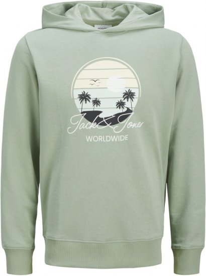 Jack & Jones Palm Hoodie Iceberg Green - Hupparit ja collegepaidat - Miesten hupparit ja collegepaidat isot koot