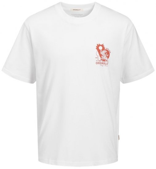  Jack & Jones Bellagio Collage Crew Neck T-Shirt Bright White - T-paidat - Isot T-paidat 2XL – 14XL