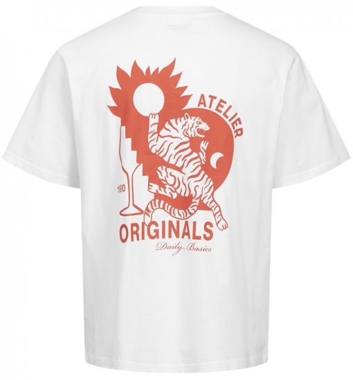  Jack & Jones Bellagio Collage Crew Neck T-Shirt Bright White - T-paidat - Isot T-paidat 2XL – 14XL