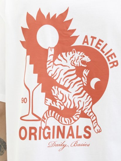  Jack & Jones Bellagio Collage Crew Neck T-Shirt Bright White - T-paidat - Isot T-paidat 2XL – 14XL