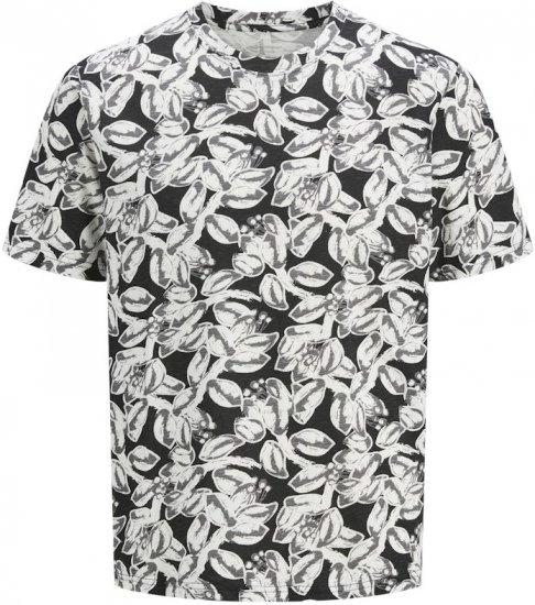 Jack & Jones Split AOP Crew Neck T-Shirt Black - T-paidat - Isot T-paidat 2XL – 14XL