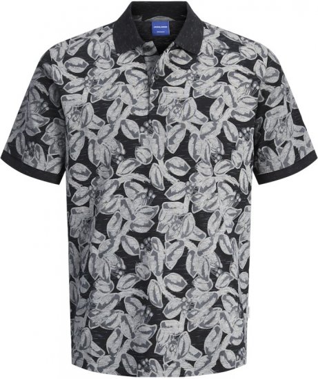 Jack & Jones Split AOP Print Polo Black - Pikeepaidat - Miesten isot pikeepaidat