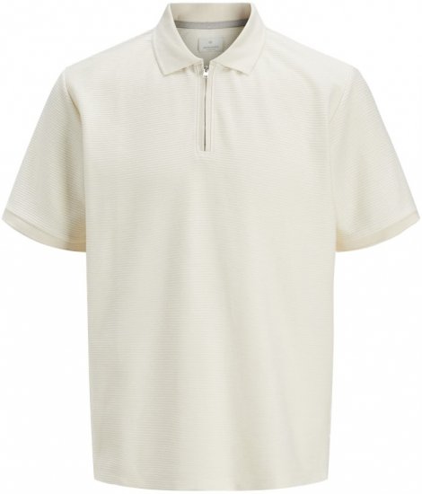 Jack & Jones Ronnie Polo with Zipper Bright White - Pikeepaidat - Miesten isot pikeepaidat