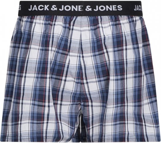 Jack & Jones Saigon Blue/Red Check Woven Boxers 3-Pack Navy Blazer - Alusvaatteet & uimavaatteet - Miesten Isot alusvaatteet 