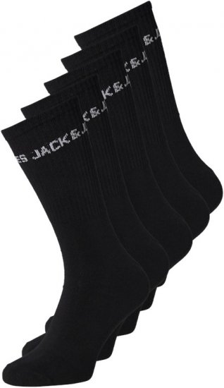 Jack & Jones BASIC LOGO Tennis Socks 5-Pack Black - Alusvaatteet & uimavaatteet - Miesten Isot alusvaatteet 