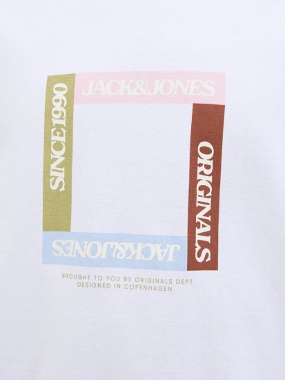 Jack & Jones Vira Branding Crew Neck T-Shirt Bright White - T-paidat - Isot T-paidat 2XL – 14XL