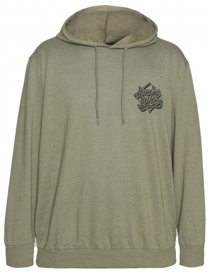 Jack & Jones Jorbrad Hoodie Dusty Olive - Hupparit ja collegepaidat - Miesten hupparit ja collegepaidat isot koot