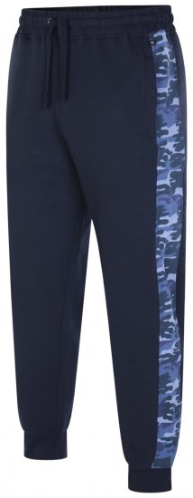Kam Jeans 236 Panelled Camo Jog Bottoms Navy - Collegehousut ja collegeshortsit - Miesten Isot collegehousut ja collegeshortsit