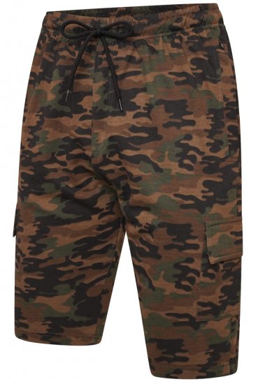 Kam Jeans 3306 Cargo Camo Lounge Shorts Khaki - Collegehousut ja collegeshortsit - Miesten Isot collegehousut ja collegeshortsit