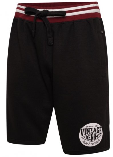 Kam Jeans 3309 Vintage Denim Jog Shorts Black - Collegehousut ja collegeshortsit - Miesten Isot collegehousut ja collegeshortsit