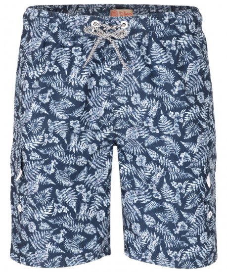 Kam Jeans Leaf Print Swim Shorts Navy - Alusvaatteet & uimavaatteet - Miesten Isot alusvaatteet 